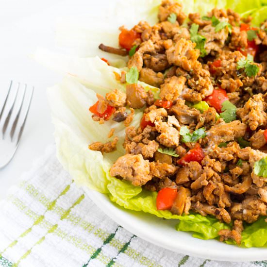 Asian Ground Turkey Lettuce Wraps