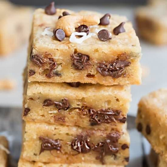 Paleo Cashew Chocolate Chip Blondie