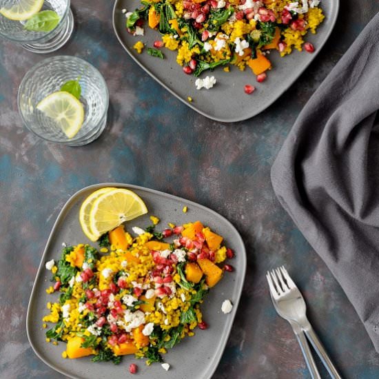 Squash and kale salad