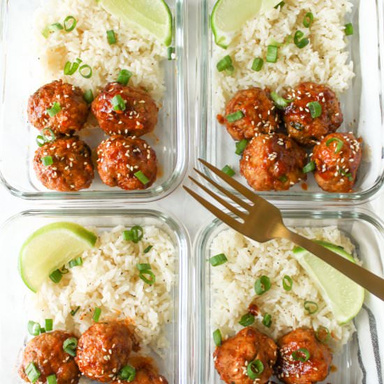 Meal Prep Honey Sriracha Meatballs