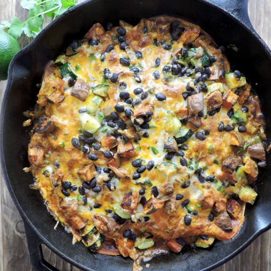 Layered Roasted Vegetable Enchilada