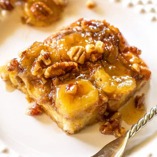 Baked Bananas Foster French Toast