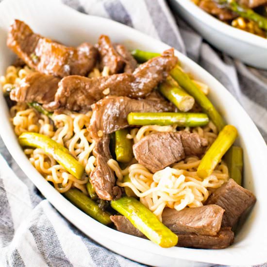 Beef Lo Mein with Asparagus