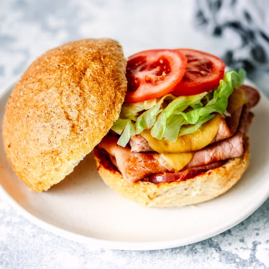 Ham & Pineapple Pizza Burger