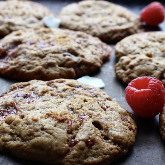 Raspberry Coconut Chip Cookies