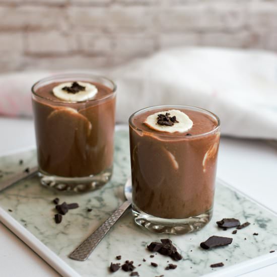 Chocolate banana lassi shots