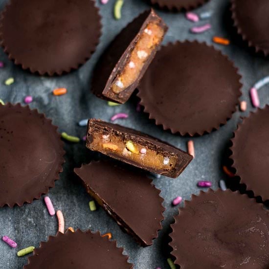 Dark Chocolate Funfetti PB Cups