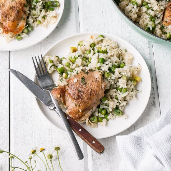 One Pot Chicken and Rice with Dill