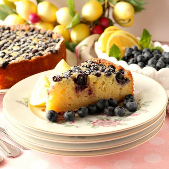 Lemon Ricotta Cake with Blueberries