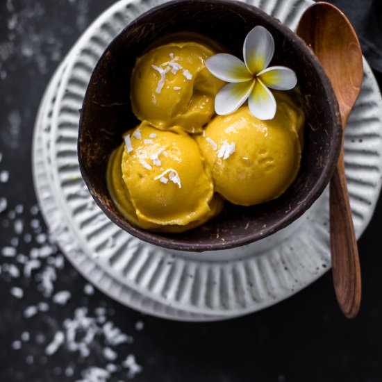 Instant Vegan Mango Ice Cream