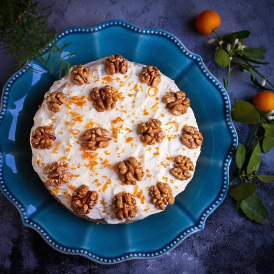 Eggless Wholewheat Carrot Cake