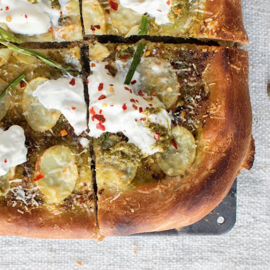 Pesto, Asparagus & Potato Pizza