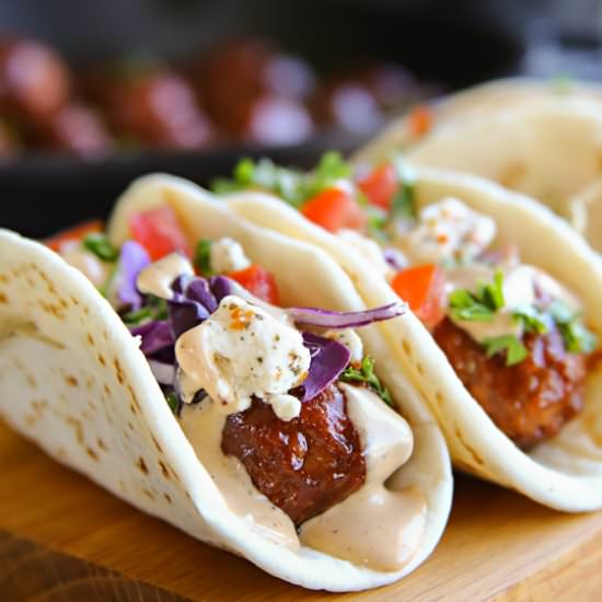 BBQ Meatball Street Tacos