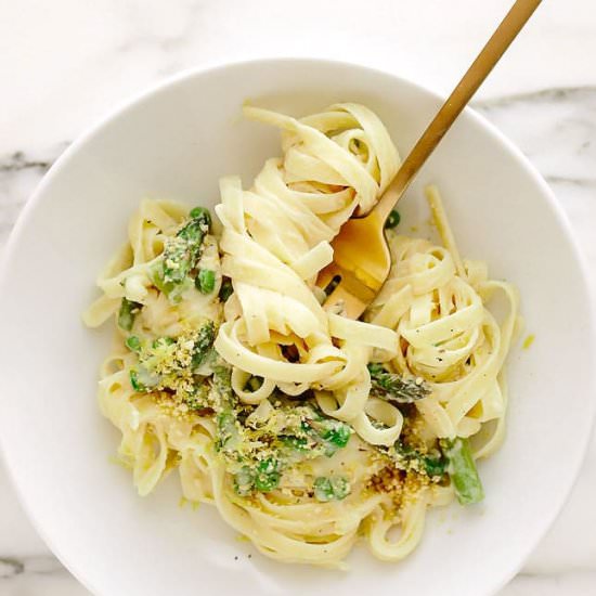 Vegan Spring Pea Asparagus Pasta