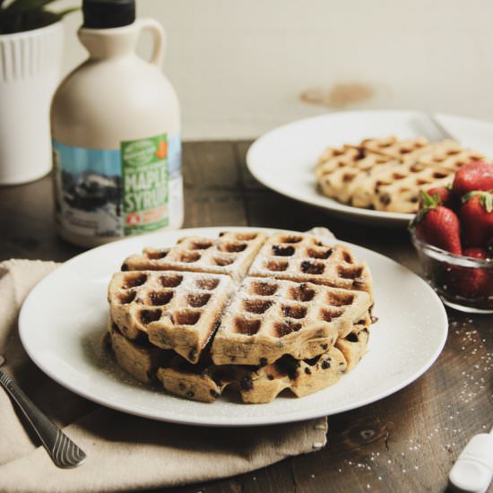 Chocolate Chip Oatmeal Waffles