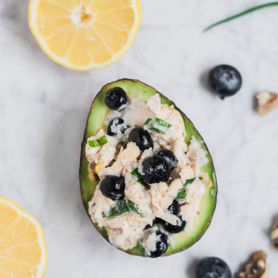 Chicken Salad Stuffed Avocado Boats