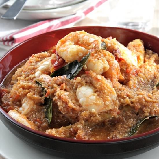 indonesian spicy shrimp sauce prawn