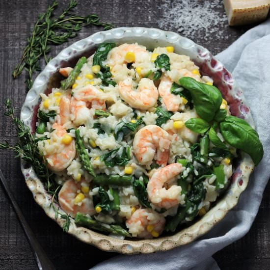 Shrimp Risotto with Spinach