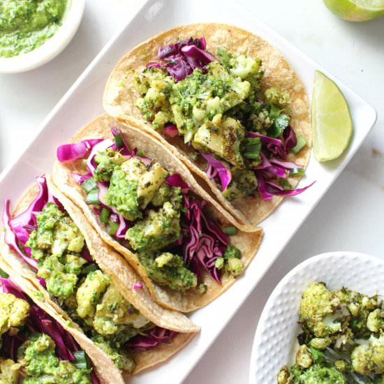 Chimichurri Cauliflower Tacos