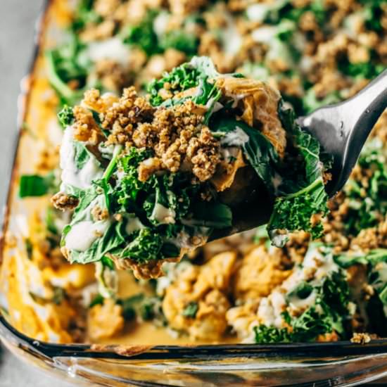 Vegan Buffalo Cauliflower Casserole