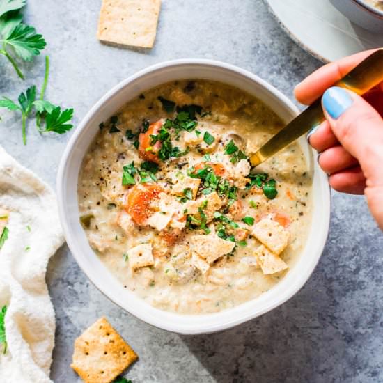 Chicken and Cauliflower Rice Soup