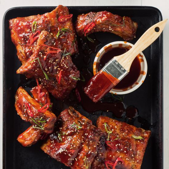 sticky korean pork ribs