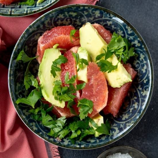 SIMPLE GRAPEFRUIT & AVOCADO SALAD