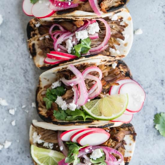 Slow Cooker Carnitas Street Tacos