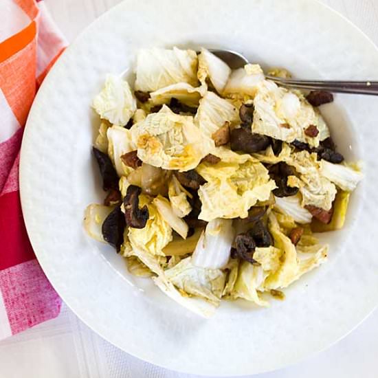 Chinese Cabbage, Bacon & Mushrooms