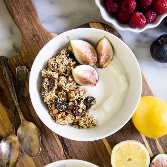 Lemon & Fig Crunchy Granola Bowls