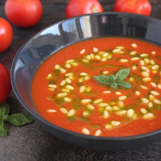 Tomato Soup with Basil Oil