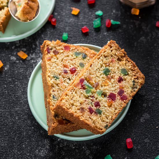 Eggless Tutti Frutti Cake