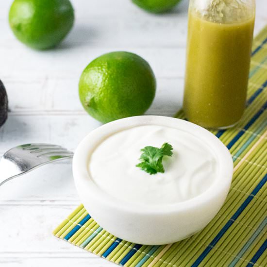 Cilantro Lime Sour Cream Sauce