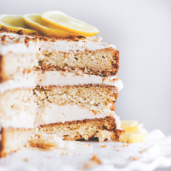 Vegan Lemon Cream Layer Cake