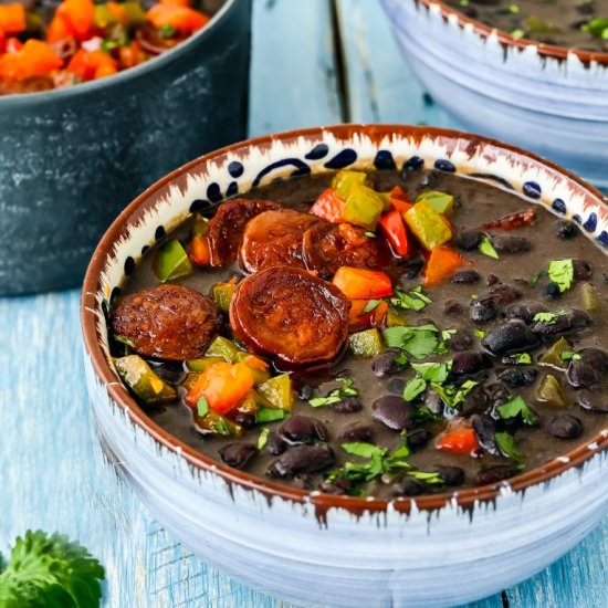 InstantPot Black Beans with Chorizo
