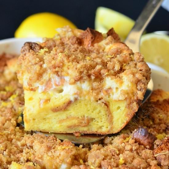 Lemon Cheesecake French Toast Casserole