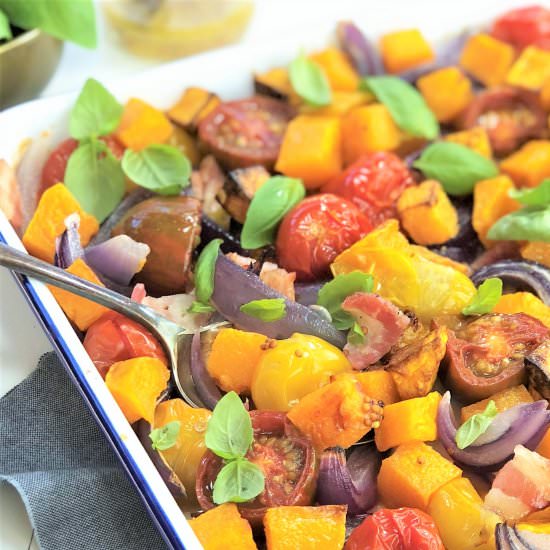 Roast Pumpkin Bacon & Tomato