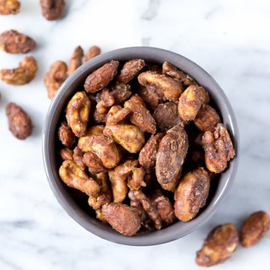 SLOW COOKER CANDIED SPICED NUTS