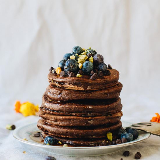 Chocolate Protein Pancakes