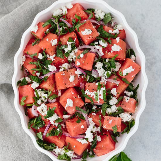 Watermelon Feta Mint Salad