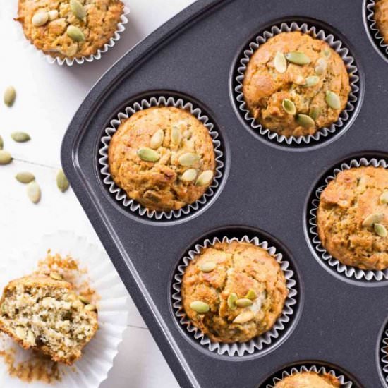 Healthy banana oatmeal muffins