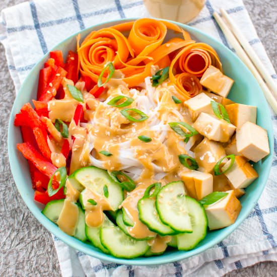 noodle bowl miso ginger tahini