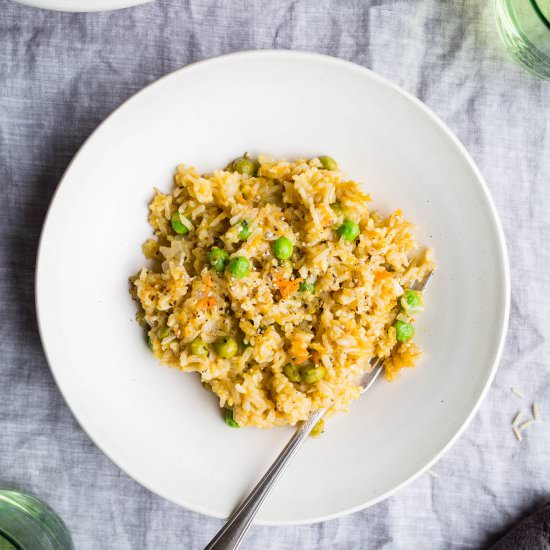 Brown Rice Risotto with Peas