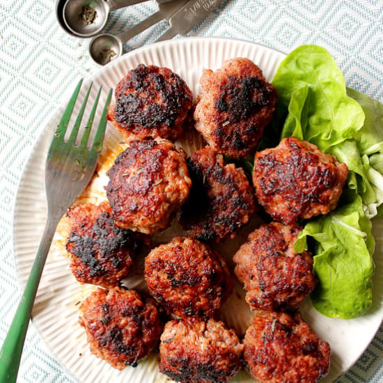Maple syrup pork meatballs