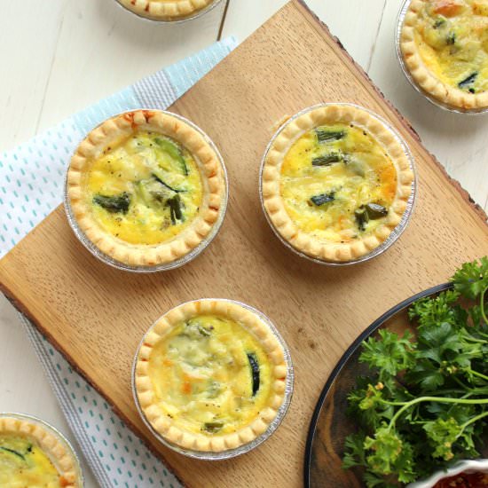 Mini Asparagus and Zucchini Quiche