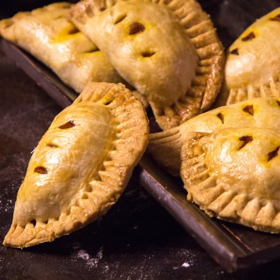Pumpkin and prawn handpies