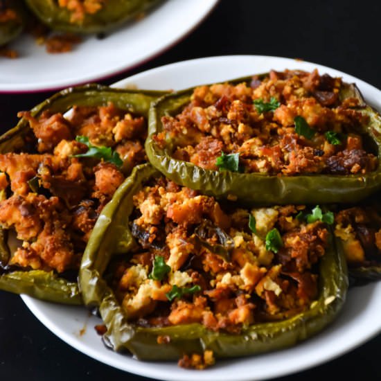 SPICY TOFU STUFFED BELL PEPPER
