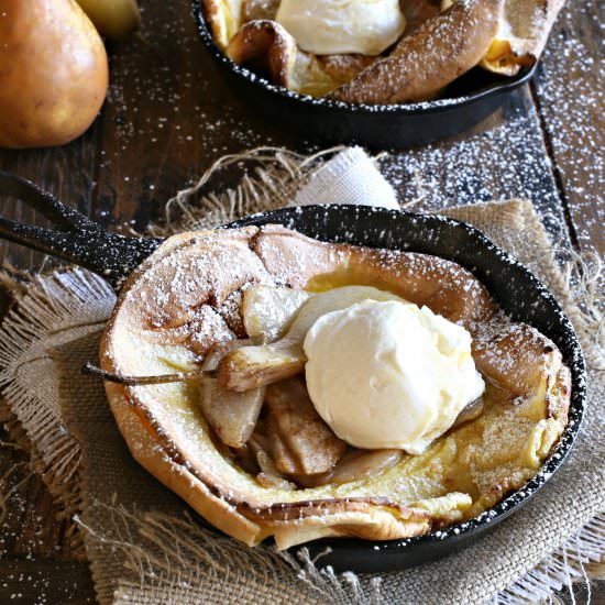 Pear Dutch Babies with Labneh Cream