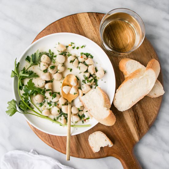 Easy White Wine Butter Scallops