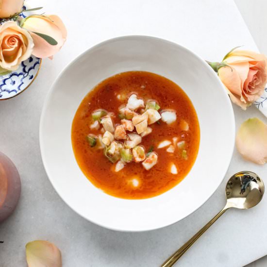 Scallops & Shrimp with Tomato Broth